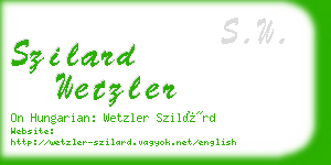 szilard wetzler business card